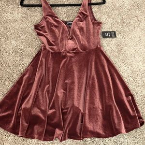 EXPRESS velvet mini skort dress